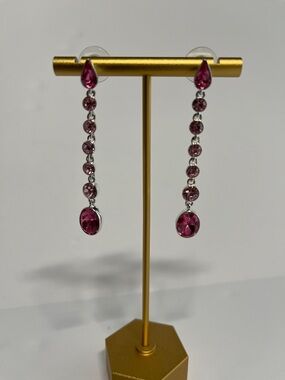 Vintage Y2K Givenchy pink crystal drop dangle earrings
